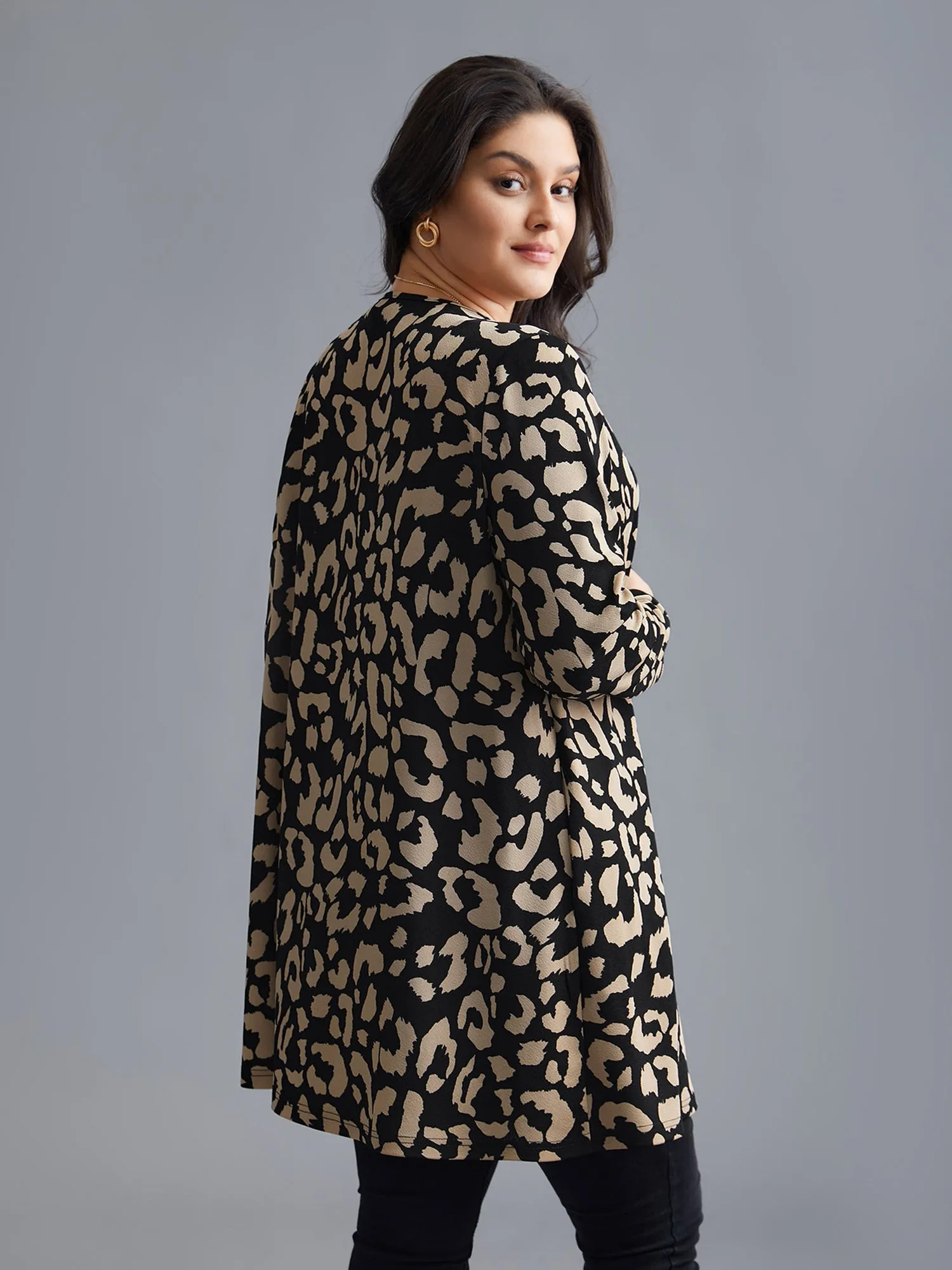 Leopard Print Color Contrast Kimono sold by Bloomchic product image thumbnail 5
