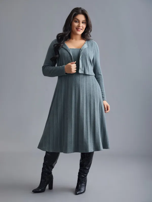 Plain 2-In-1 Knit Layered Dress made by Bloomchic
