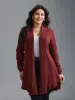 Kimono Collar Texture Knit Ruffle Hem Cardigan sold by Bloomchic