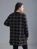 Plaid Open Front Patchwork Jacket sold by Bloomchic