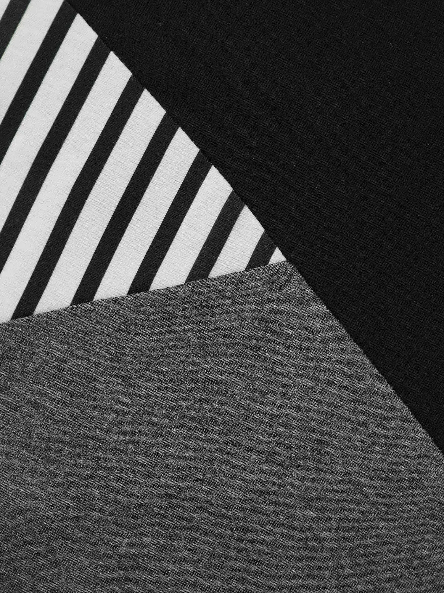 Crew Neck Striped Color Contrast Patchwork Top sold by Bloomchic product image thumbnail 5