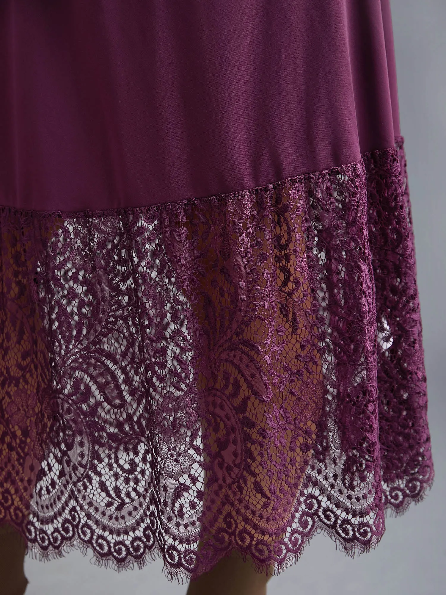 Mock Neck Crochet Lace Belted Dress sold by Bloomchic product image thumbnail 2