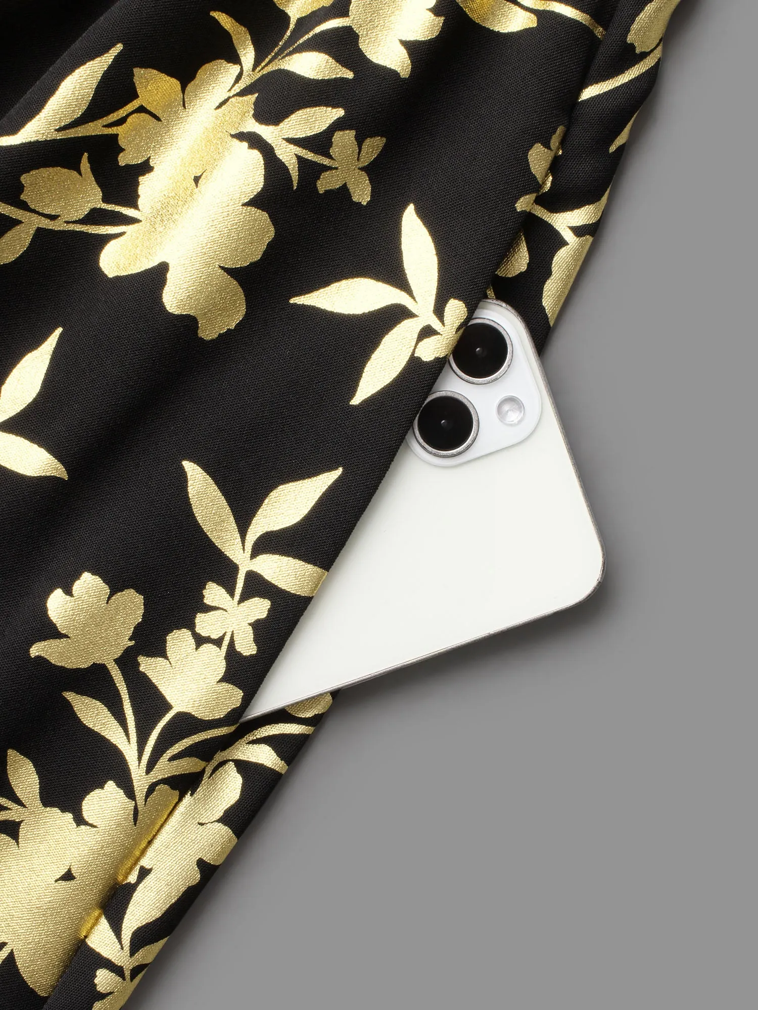 Glitter Silhouette Floral Print Sleeveless Dress sold by Bloomchic product image thumbnail 5