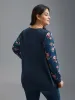 Ditsy Floral Patchwork Kangaroo Pocket Sweatshirt sold by Bloomchic