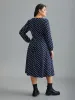 V Neck Polka Dot Midi Dress sold by Bloomchic