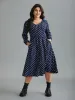 V Neck Polka Dot Midi Dress sold by Bloomchic