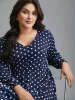 V Neck Polka Dot Midi Dress sold by Bloomchic