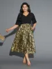 V Neck Glitter Flounce Sleeve Dress sold by Bloomchic