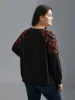 Floral Raglan Sleeve Stretchy Fitted Sweatshirt sold by Bloomchic
