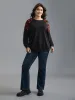 Floral Raglan Sleeve Stretchy Fitted Sweatshirt sold by Bloomchic