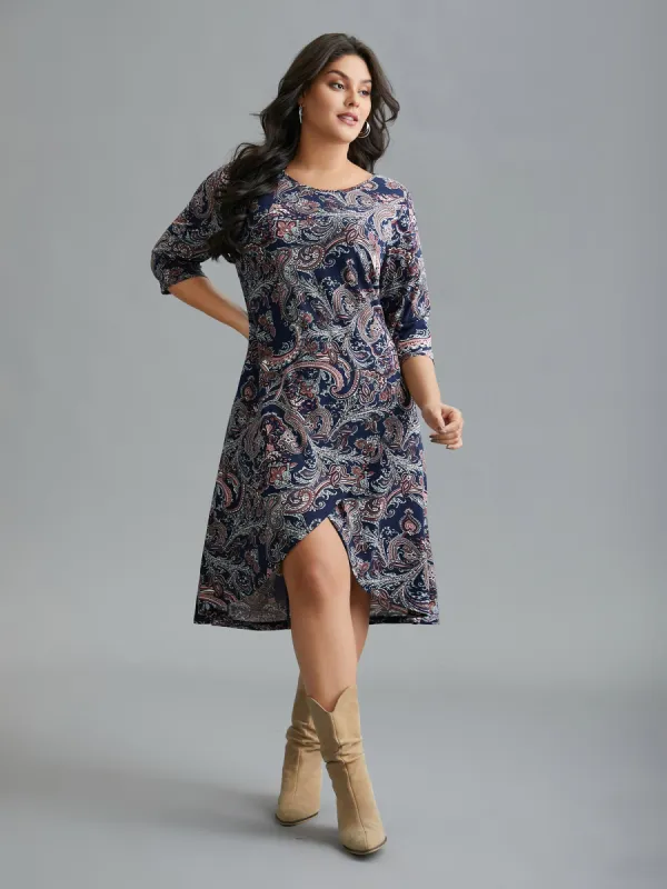 Wrap Hem Bandana Floral Dress sold by Bloomchic