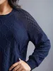 Raglan Lace Mesh Sleeve Textured Sweatshirt sold by Bloomchic