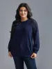 Raglan Lace Mesh Sleeve Textured Sweatshirt sold by Bloomchic