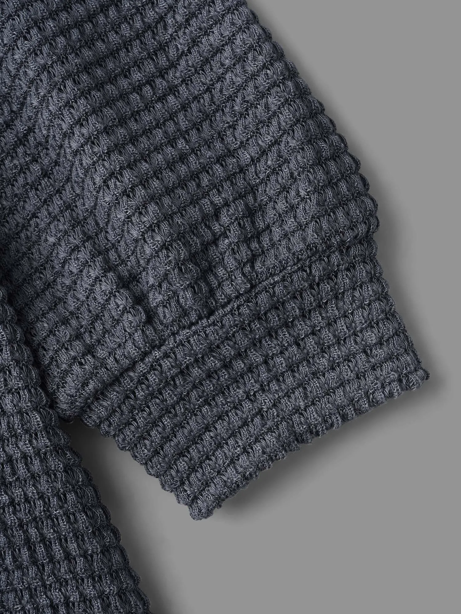 Round Neck Waffle Knit Patched Pocket Top sold by Bloomchic product image thumbnail 5