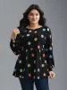 Multi-Color Floral Textured Stretchy Knit Top sold by Bloomchic