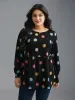 Multi-Color Floral Textured Stretchy Knit Top sold by Bloomchic
