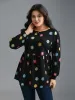 Multi-Color Floral Textured Stretchy Knit Top sold by Bloomchic