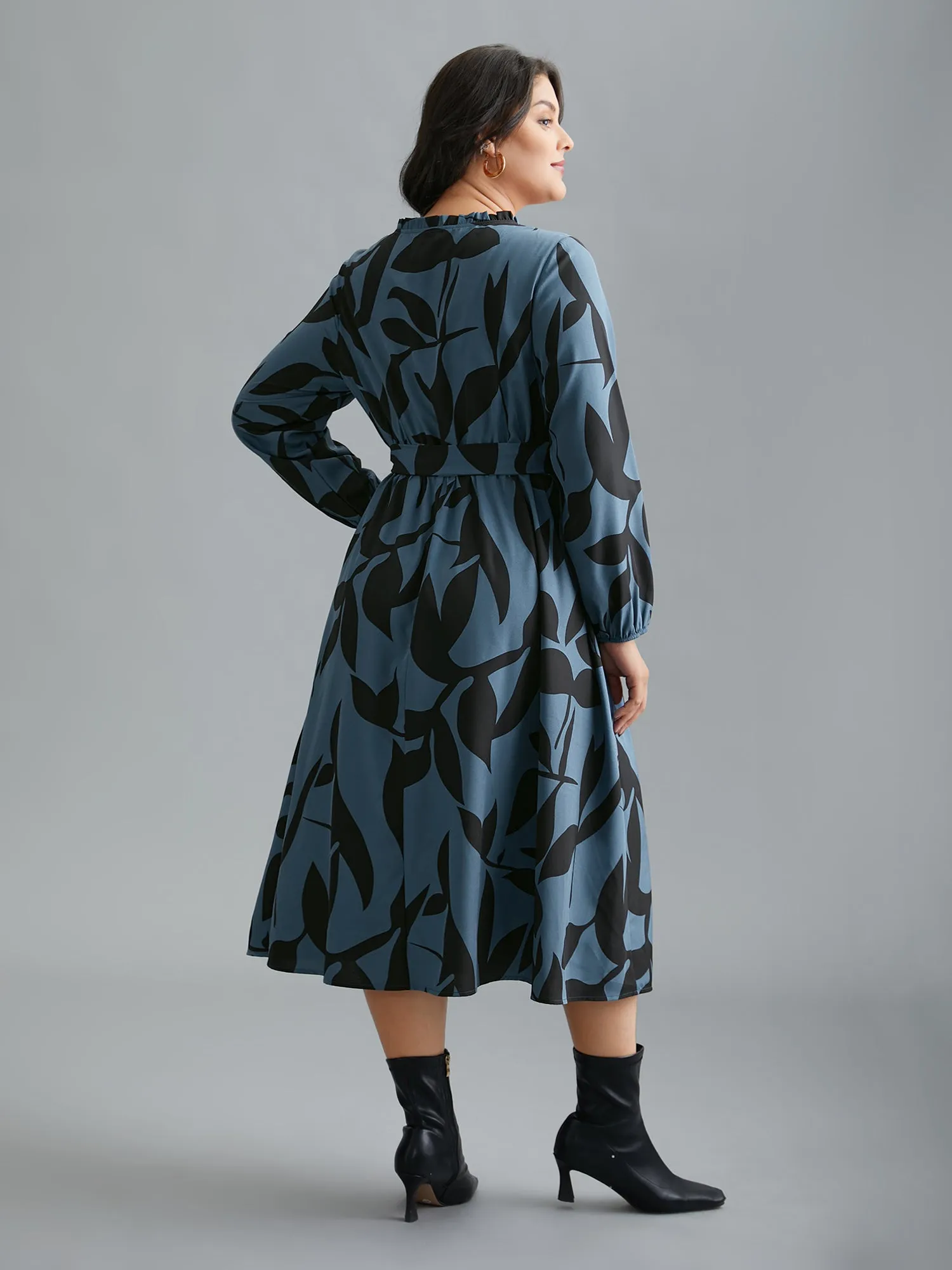 Silhouette Floral Print Frill Trim Dress sold by Bloomchic product image thumbnail 5