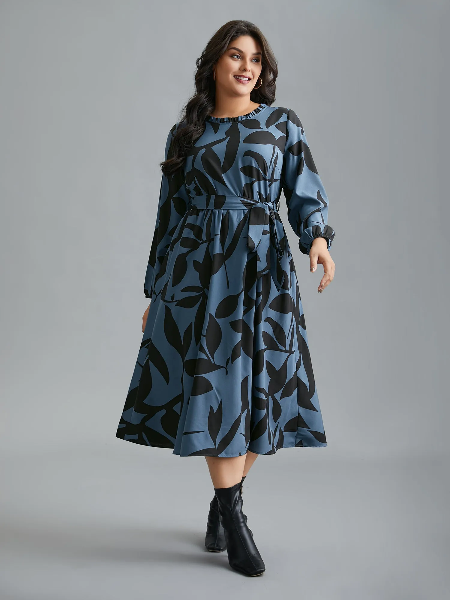 Silhouette Floral Print Frill Trim Dress sold by Bloomchic product image thumbnail 3