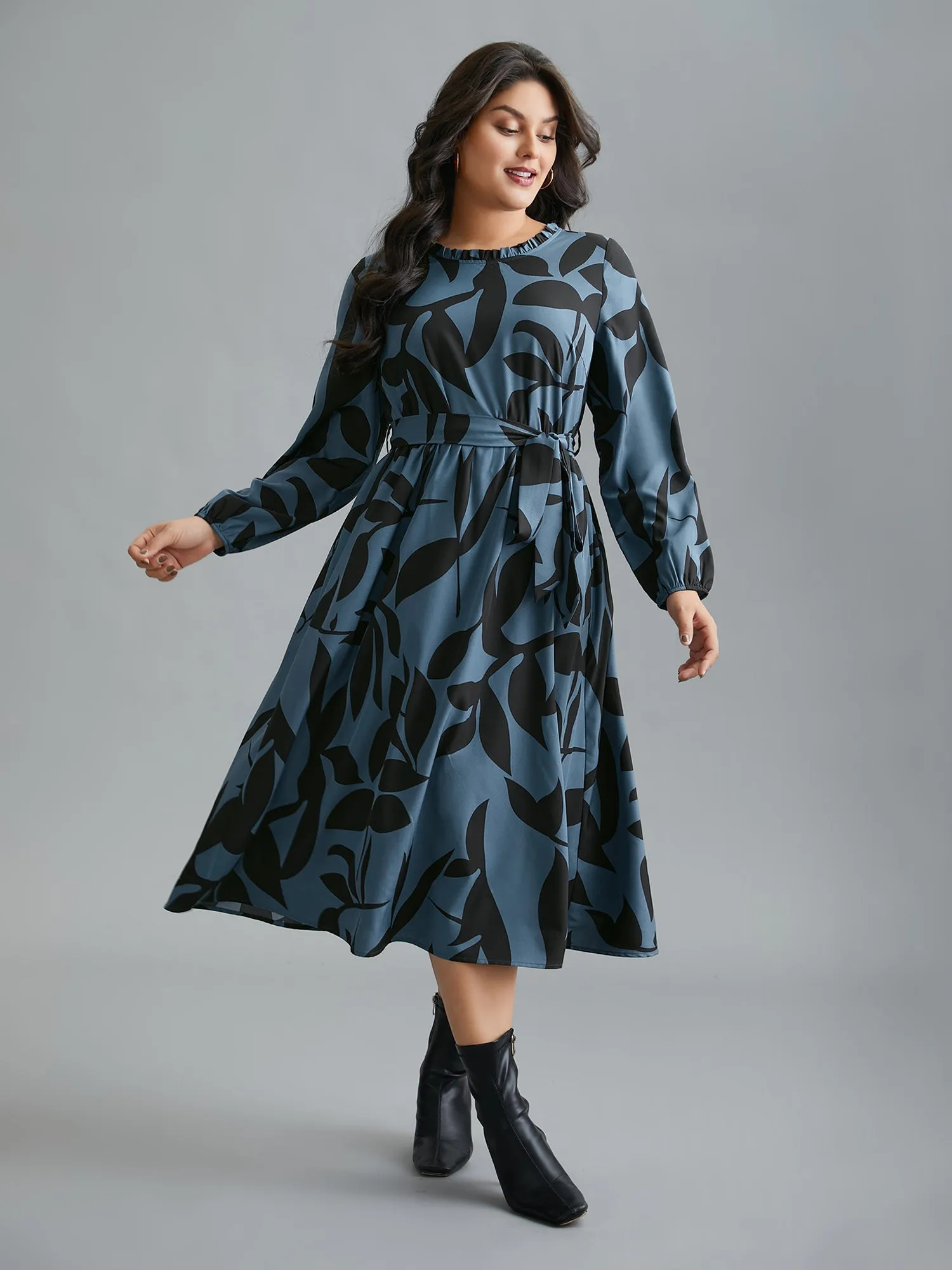 Silhouette Floral Print Frill Trim Dress sold by Bloomchic