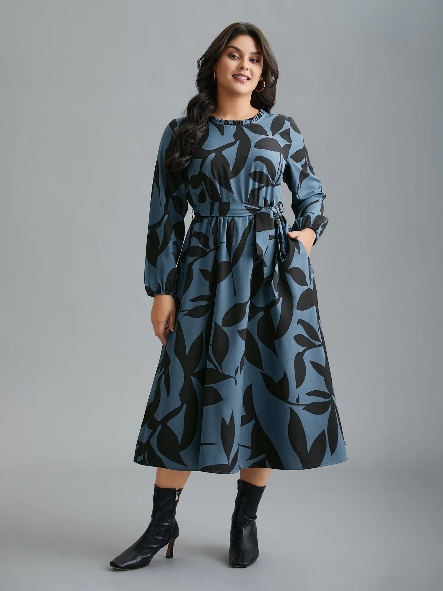 Silhouette Floral Print Frill Trim Dress sold by Bloomchic product image thumbnail 4