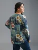 Crew Neck Floral Curved Hem T-Shirt sold by Bloomchic