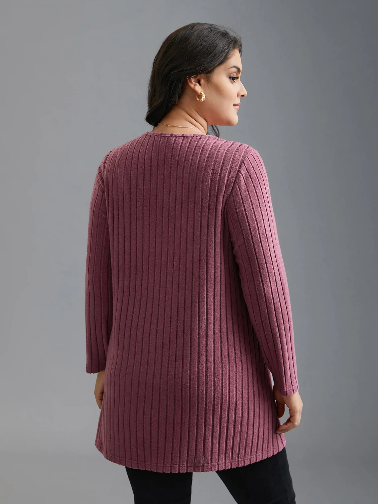 Pit Strip Knit Open Front Cardigan sold by Bloomchic product image thumbnail 5