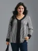 V Neck Striped Patchwork Blouse sold by Bloomchic
