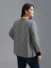 V Neck Striped Patchwork Blouse sold by Bloomchic