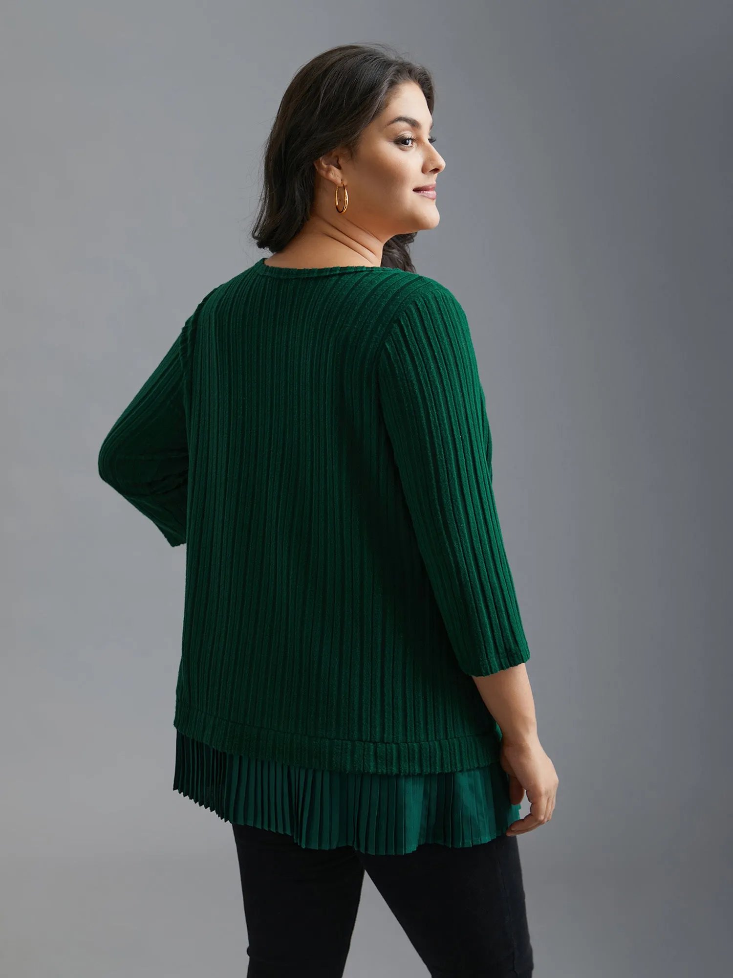 Crew Neck Plain Pit Strip T-Shirt sold by Bloomchic product image thumbnail 3