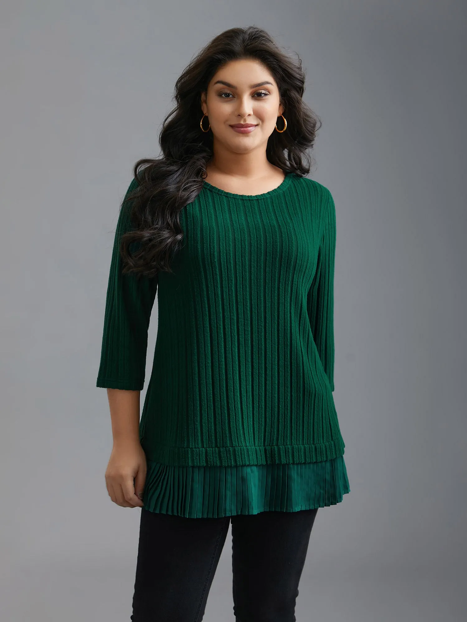 Crew Neck Plain Pit Strip T-Shirt sold by Bloomchic product image thumbnail 5