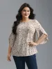 Crew Neck Ditsy Floral Bell Sleeve Blouse sold by Bloomchic
