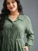 Shirt Collar Tie-Waist Drop Dress sold by Bloomchic
