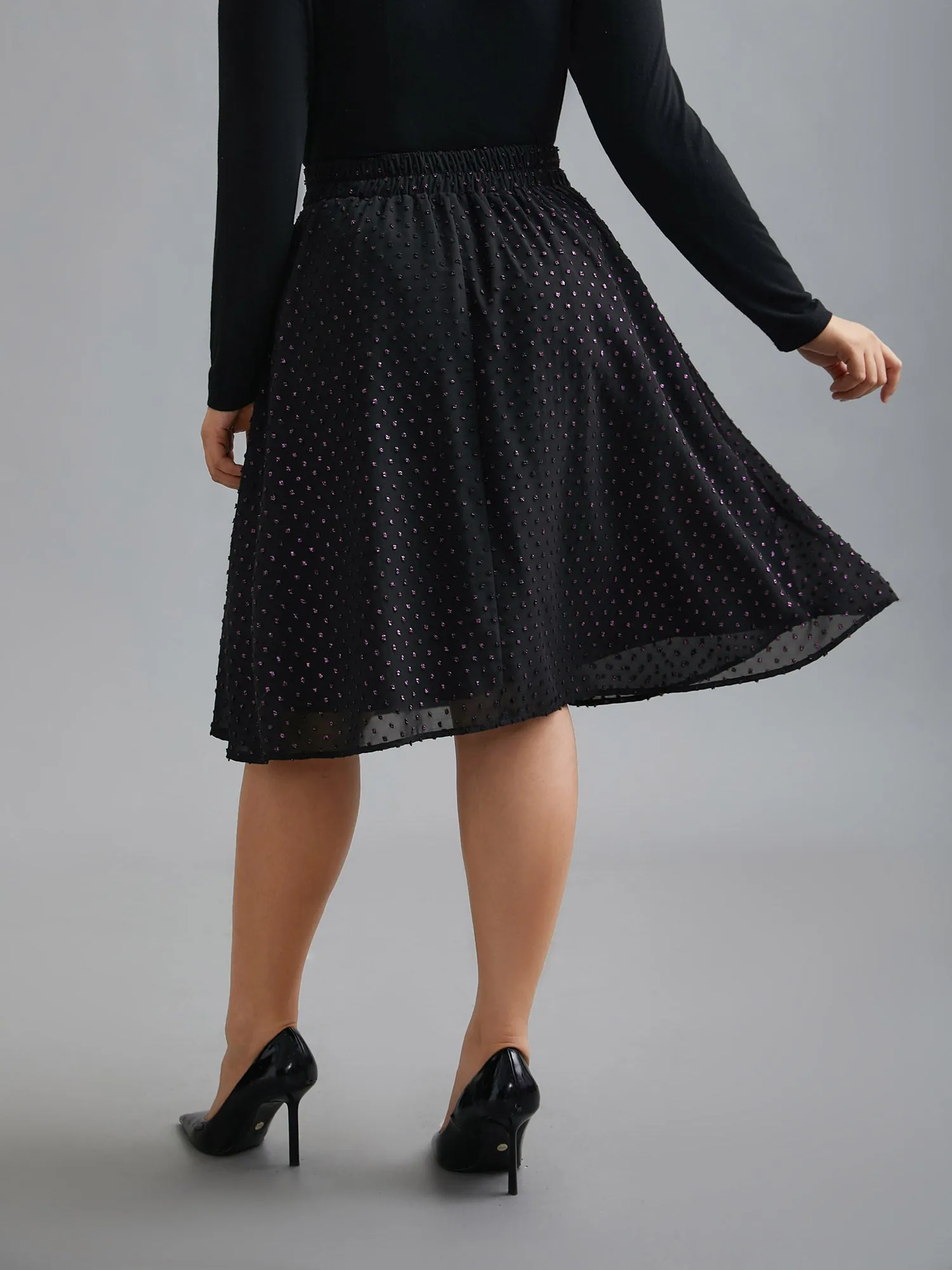 Glitter Polka Dot Pleated Skirt sold by Bloomchic product image thumbnail 5