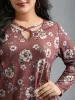 Notched Collar Floral Crisscross T-Shirt sold by Bloomchic