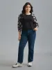 Floral Raglan Sleeve Contrast Fabric T-Shirt sold by Bloomchic