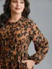 Leopard Print Stretchy Waist Belted Dress sold by Bloomchic