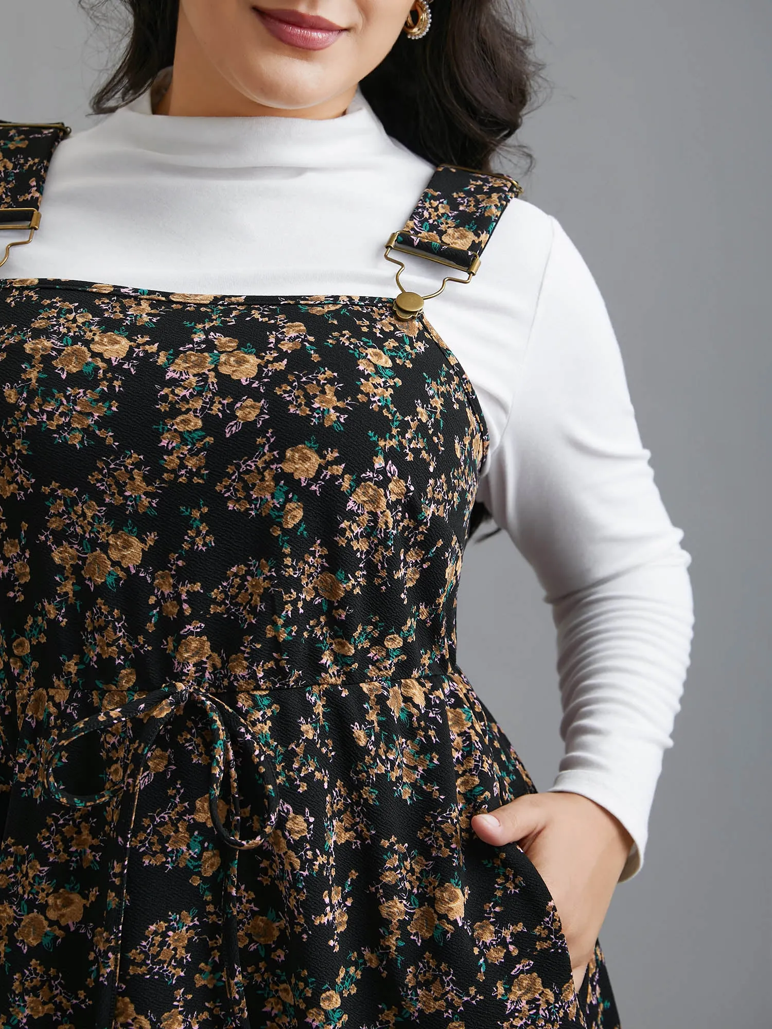 Ditsy Floral Adjustable Straps Drawstring Dress sold by Bloomchic product image thumbnail 2