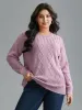 Crew Neck Cable Knit Textured Pullover sold by Bloomchic