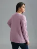 Crew Neck Cable Knit Textured Pullover sold by Bloomchic