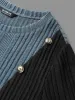 Pit Strip Contrast Button Detail T-Shirt sold by Bloomchic