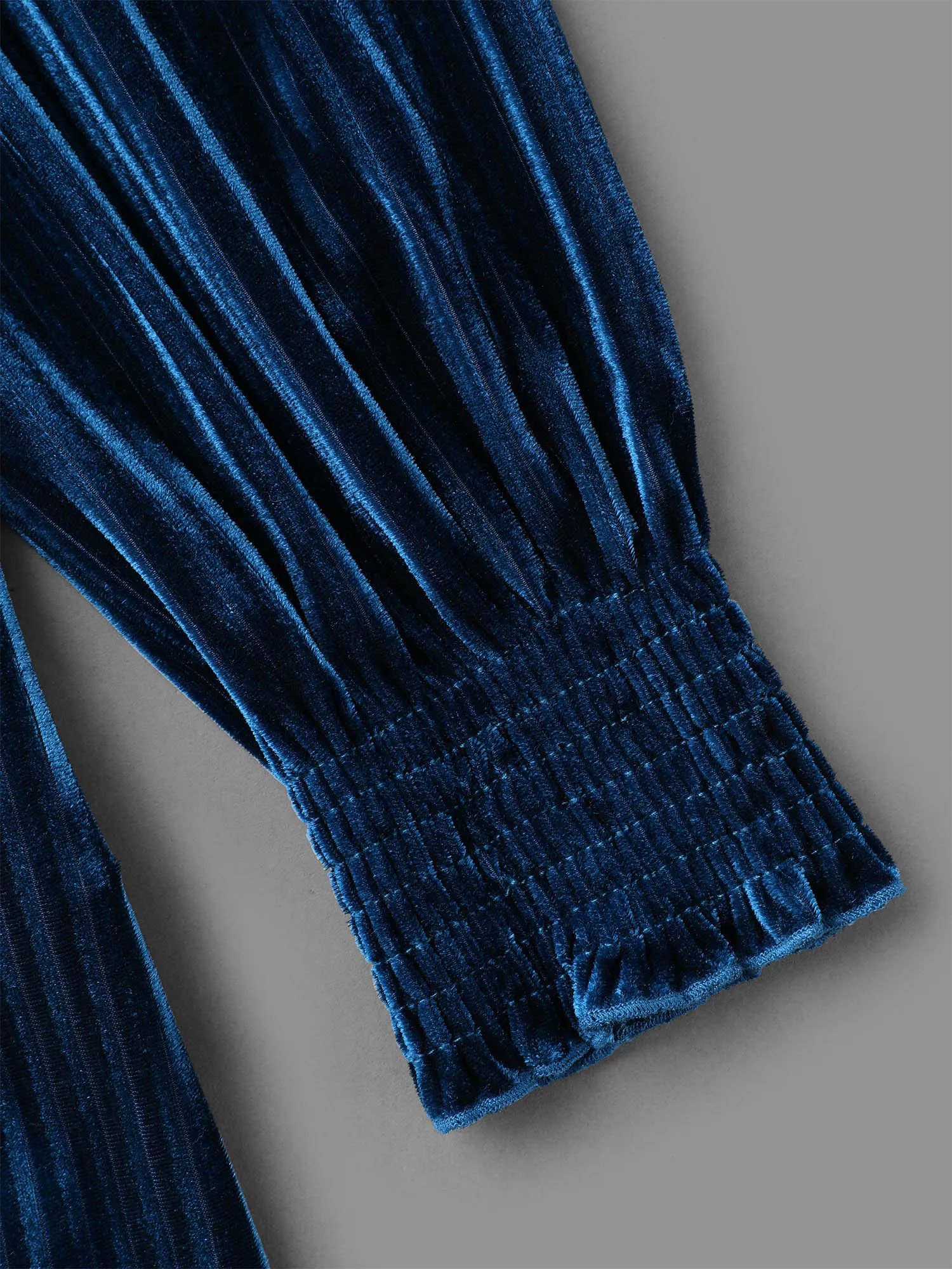 V Neck Plain Shirred Velvet Top sold by Bloomchic product image thumbnail 5