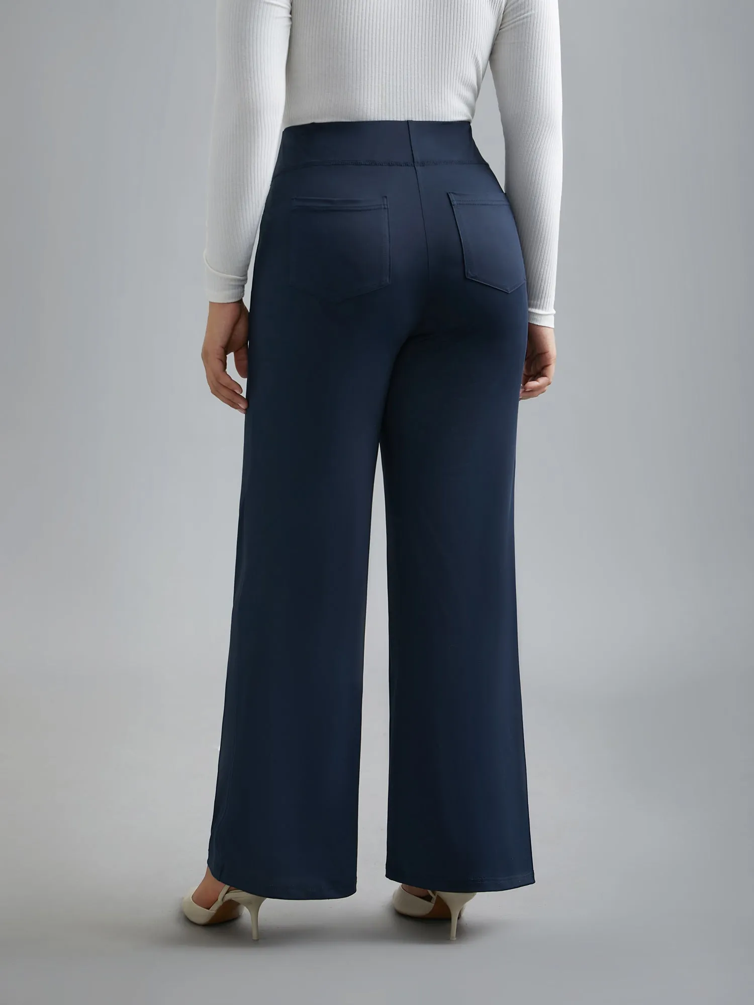 Stretchy Waist Plain Bootcut Leggings sold by Bloomchic product image thumbnail 3