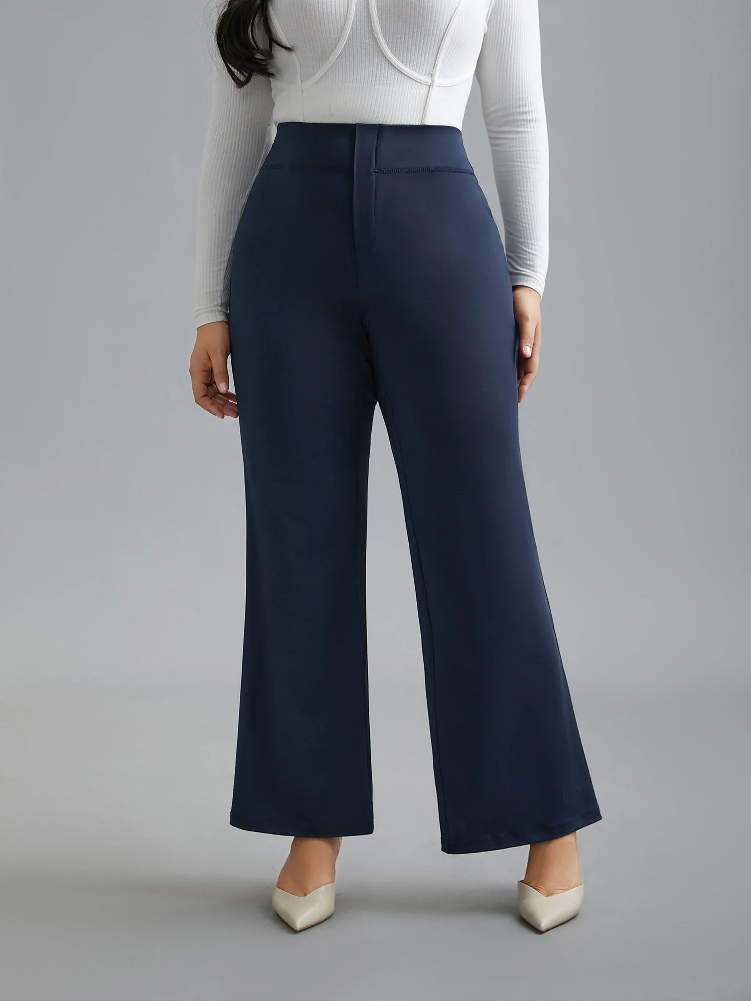 Stretchy Waist Plain Bootcut Leggings sold by Bloomchic