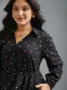 Shirt Collar Colored Polka Dot Dress sold by Bloomchic