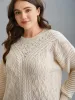 Cable Knit Hollow Out Textured Pullover sold by Bloomchic