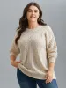 Cable Knit Hollow Out Textured Pullover sold by Bloomchic