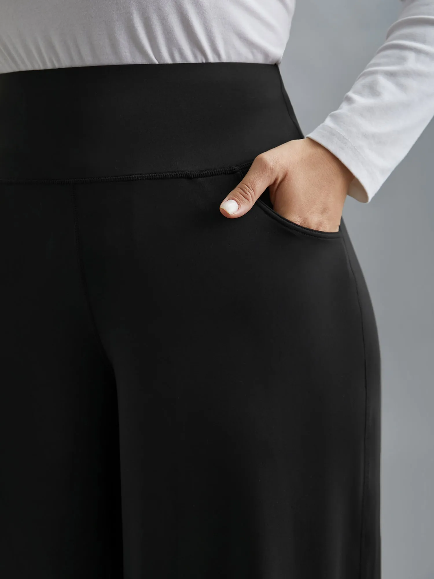 Super Stretchy Wide-Leg Casual Pocket Pants sold by Bloomchic product image thumbnail 5