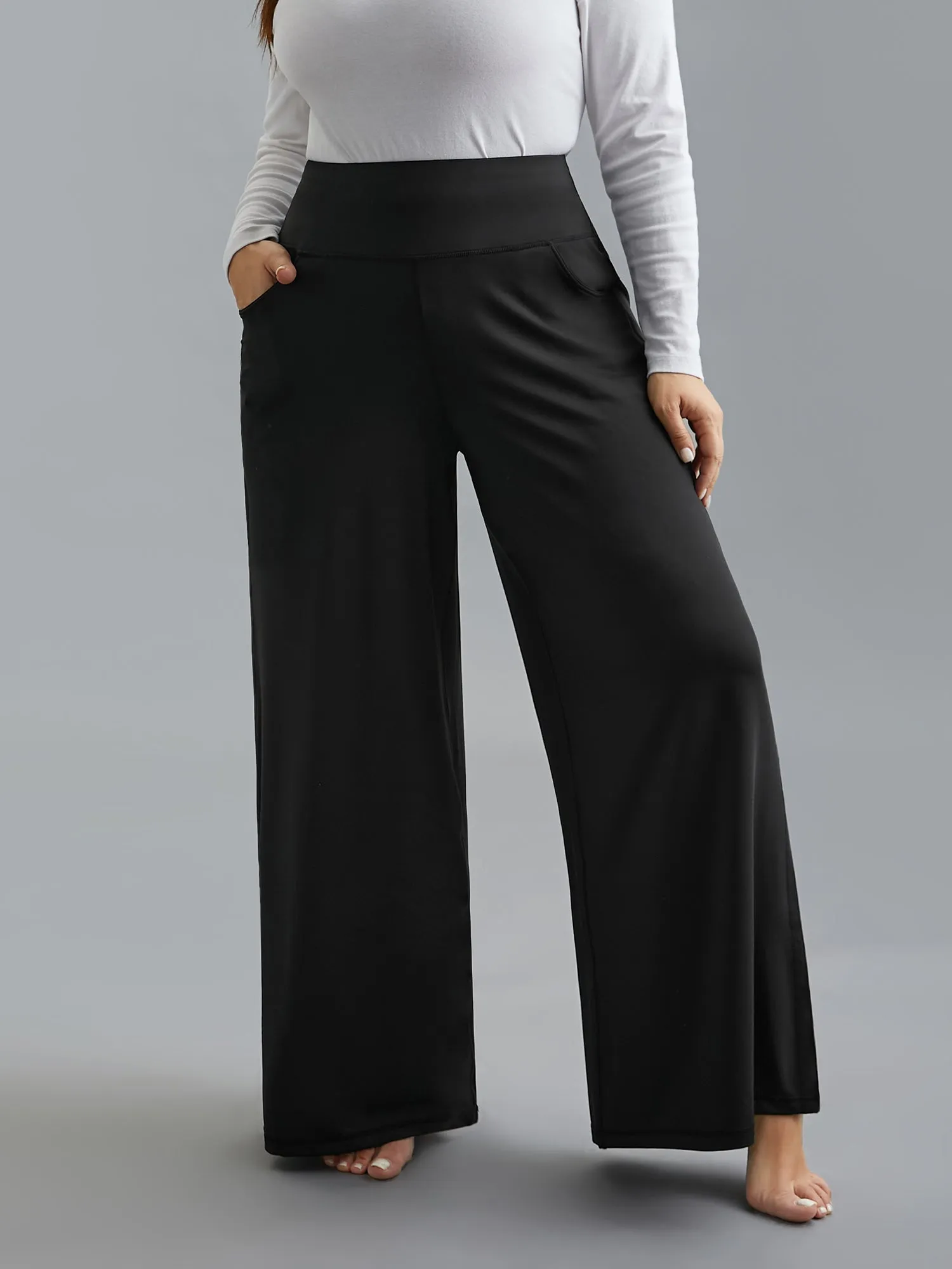 Super Stretchy Wide-Leg Casual Pocket Pants sold by Bloomchic