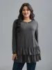 Round Neck Tiered Ruffles Hem T-Shirt sold by Bloomchic